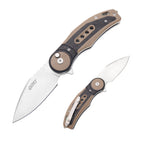 60XT Folding Knife Pocket Knife, High Hardness 14C28N Precision Steel Blade Unique G10 Handle With Carbon Fiber Inlay Ideal for Outdoor Forest Fishing Camping Hiking Backpacking Decent Gift Father Men