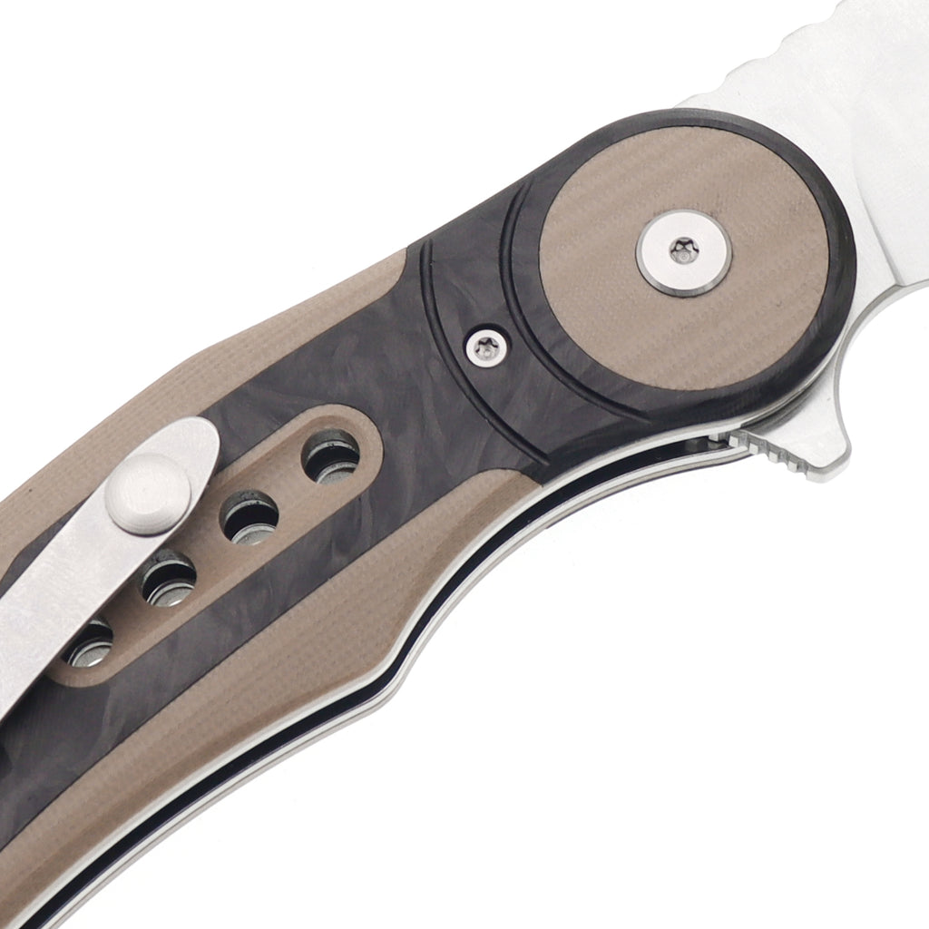 60XT Folding Knife Pocket Knife, High Hardness 14C28N Precision Steel Blade Unique G10 Handle With Carbon Fiber Inlay Ideal for Outdoor Forest Fishing Camping Hiking Backpacking Decent Gift Father Men