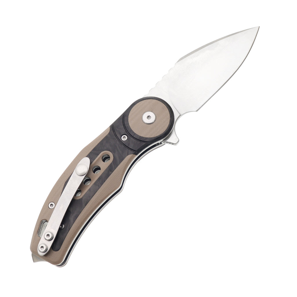 60XT Folding Knife Pocket Knife, High Hardness 14C28N Precision Steel Blade Unique G10 Handle With Carbon Fiber Inlay Ideal for Outdoor Forest Fishing Camping Hiking Backpacking Decent Gift Father Men
