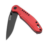 60XT XT1321 Red Folding Pocket Knife, Anodized Aluminum Handle, Comes with Belt Clip Flip Open Light Weight, Ideal For Camping Hunting Outdoor Fishing Activity, Gift for Men Women