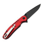 60XT XT1321 Red Folding Pocket Knife, Anodized Aluminum Handle, Comes with Belt Clip Flip Open Light Weight, Ideal For Camping Hunting Outdoor Fishing Activity, Gift for Men Women