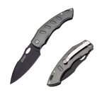 60XT XT1319 Folding Pocket Knife, Survival Knife Liner Lock with Clip, Tactical Knives, Black Blade Ideal For Outdoor Camping Fishing Hunting