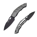 60XT XT1319 Folding Pocket Knife, Survival Knife Liner Lock with Clip, Tactical Knives, Black Blade Ideal For Outdoor Camping Fishing Hunting