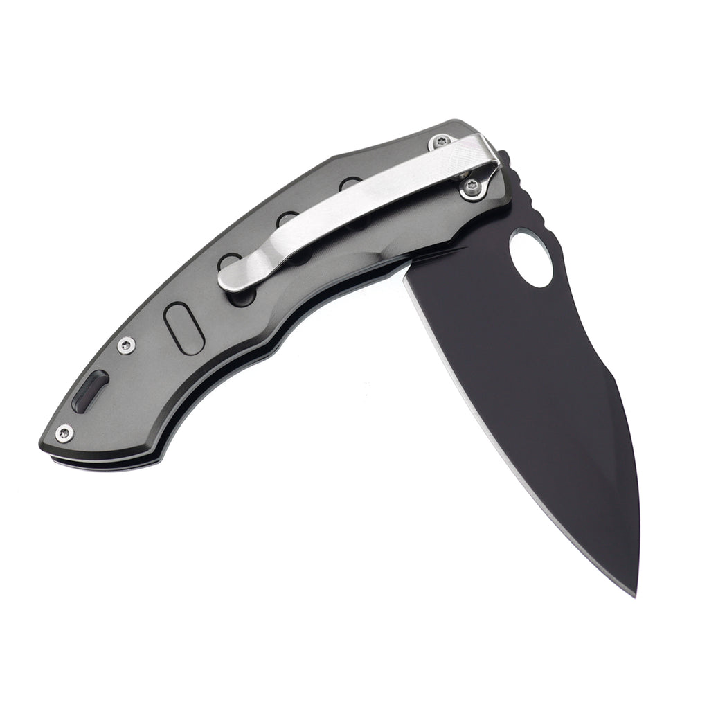60XT XT1319 Folding Pocket Knife, Survival Knife Liner Lock with Clip, Tactical Knives, Black Blade Ideal For Outdoor Camping Fishing Hunting