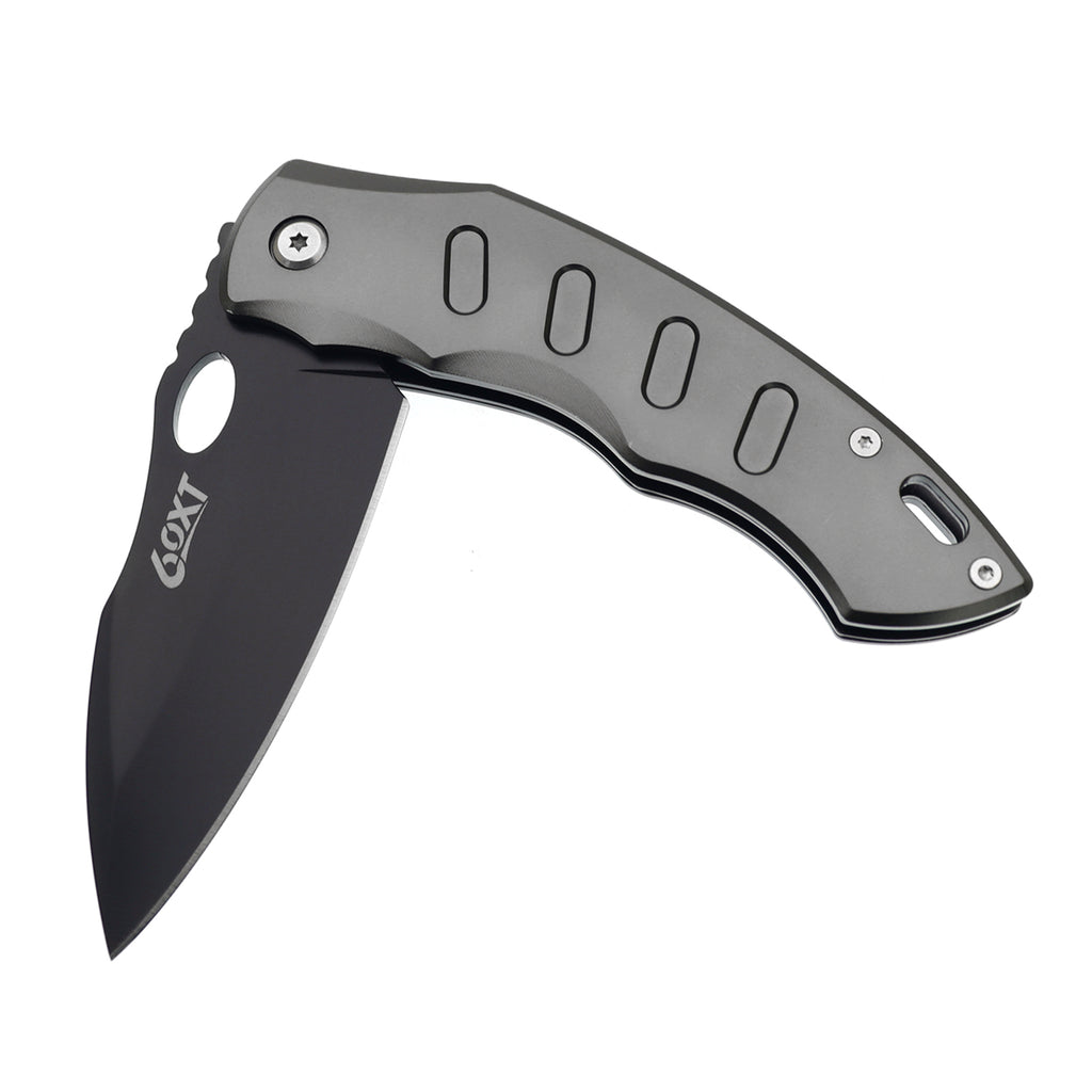 60XT XT1319 Folding Pocket Knife, Survival Knife Liner Lock with Clip, Tactical Knives, Black Blade Ideal For Outdoor Camping Fishing Hunting