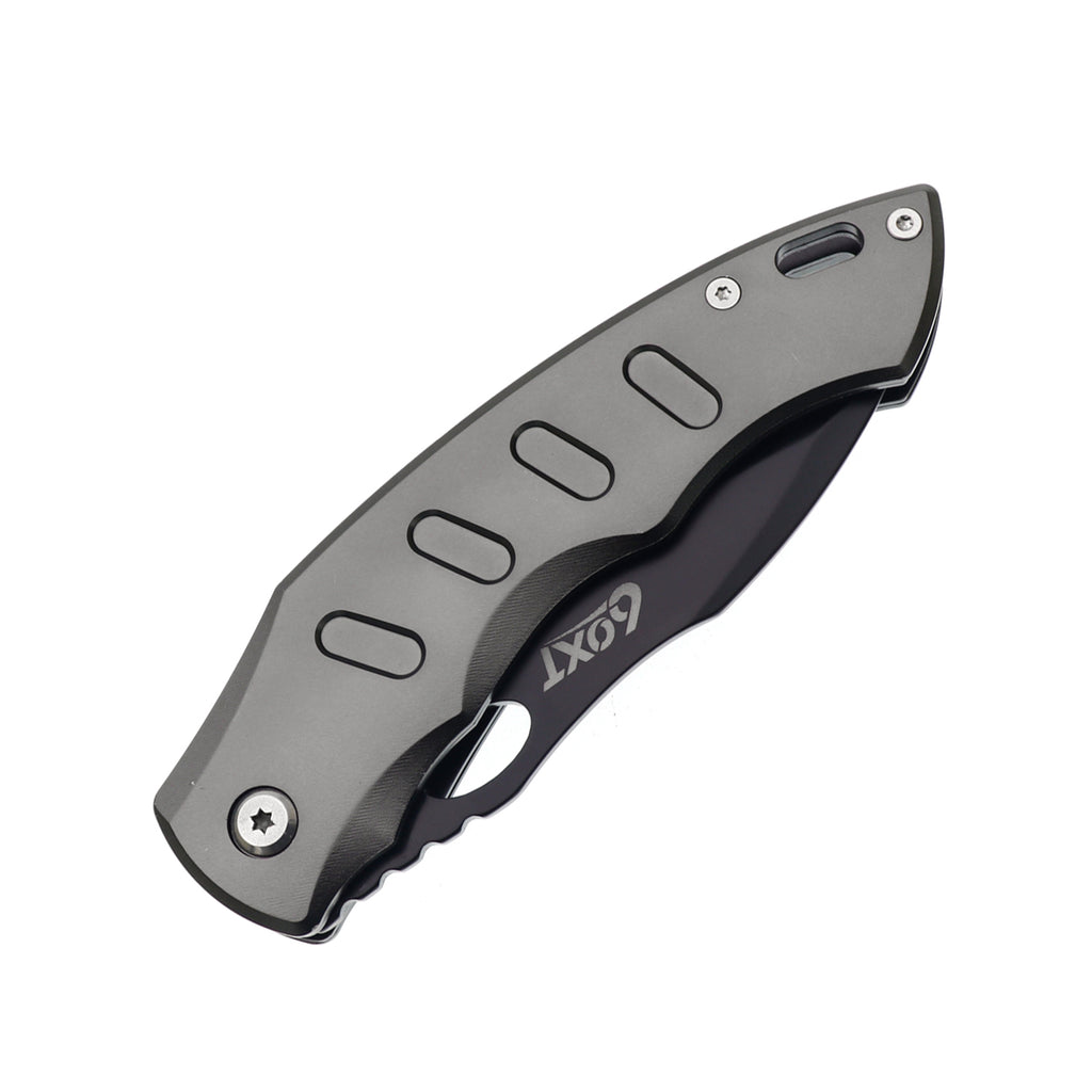 60XT XT1319 Folding Pocket Knife, Survival Knife Liner Lock with Clip, Tactical Knives, Black Blade Ideal For Outdoor Camping Fishing Hunting