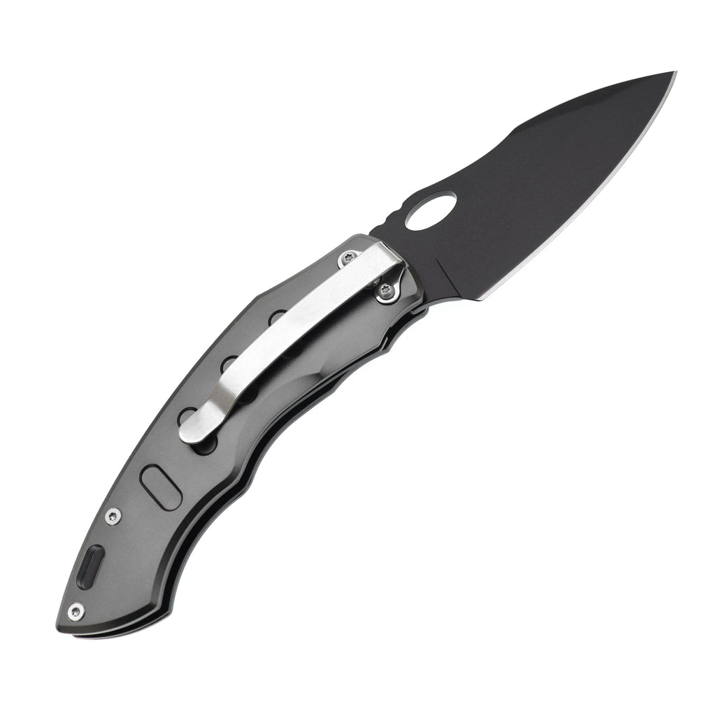 60XT XT1319 Folding Pocket Knife, Survival Knife Liner Lock with Clip, Tactical Knives, Black Blade Ideal For Outdoor Camping Fishing Hunting