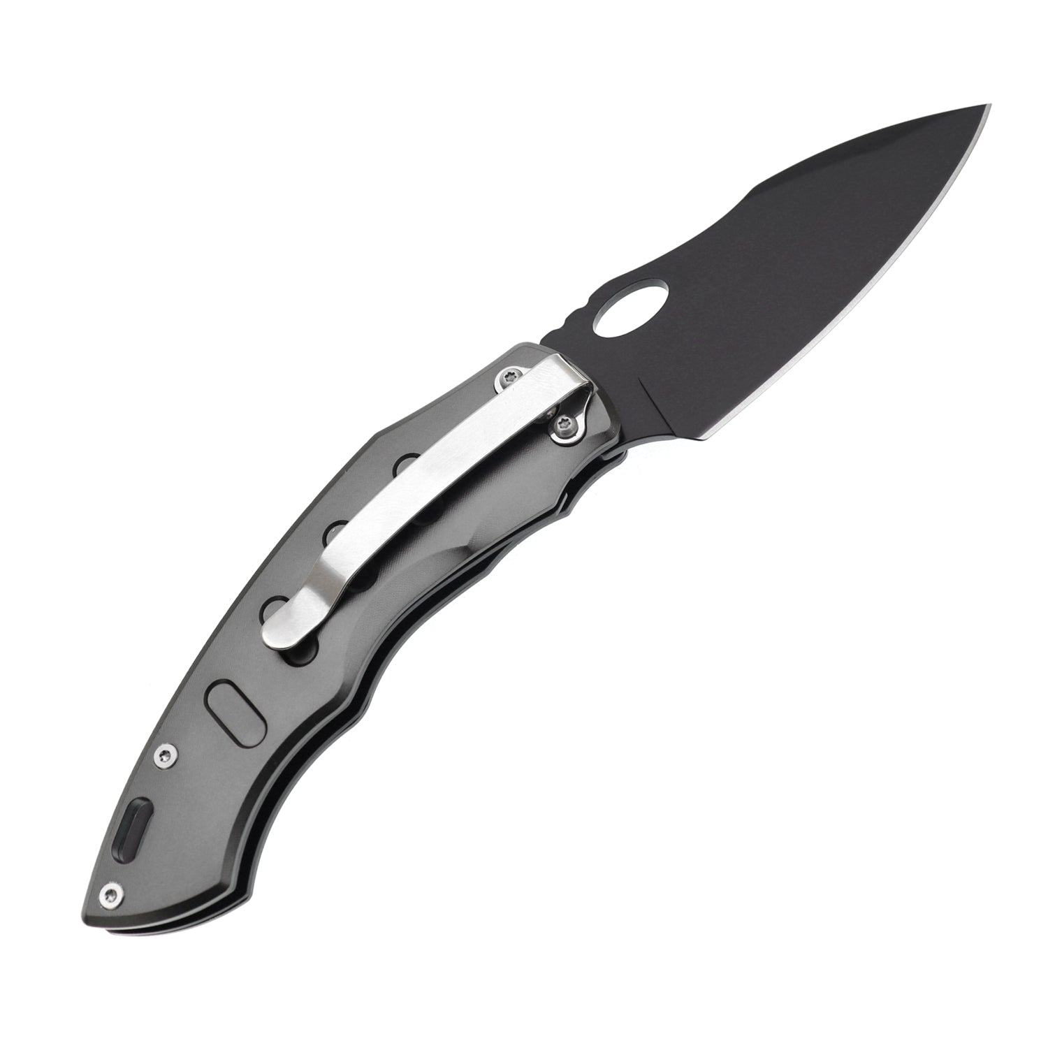 60XT XT1319 Folding Pocket Knife, Survival Knife Liner Lock with Clip, Tactical Knives, Black Blade Ideal For Outdoor Camping Fishing Hunting