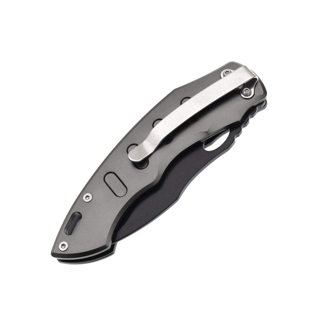 60XT XT1319 Folding Pocket Knife, Survival Knife Liner Lock with Clip, Tactical Knives, Black Blade Ideal For Outdoor Camping Fishing Hunting