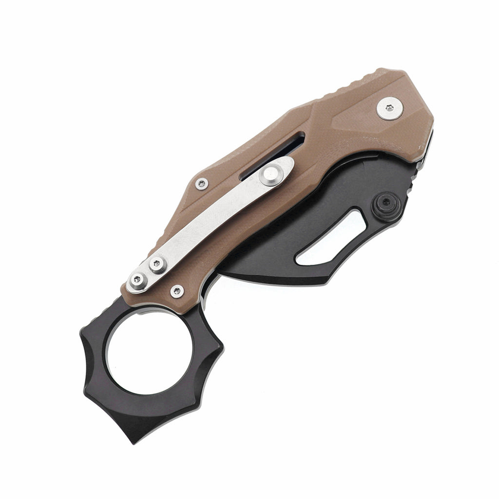 60XT XT1325 Karambit Knife, Folding Pocket Knife, Tactical Survival Knife Everyday Carry Sharp Claw Knife Reverse Grip Outdoor Tool Folding Karambit G10 Handle