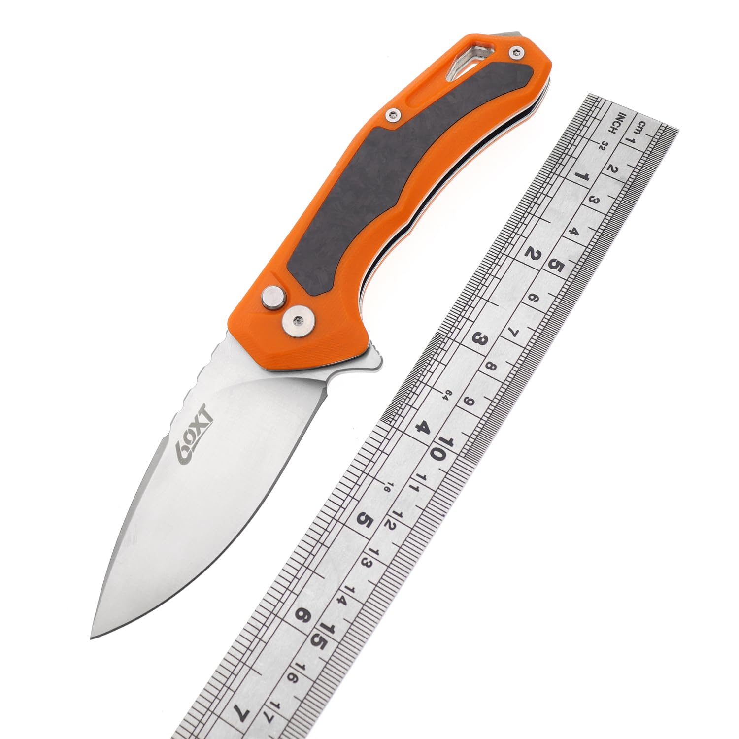 60XT Pocket Knife Folding Knives 3.15 inch 14C28N Steel, Compact High Hardness Blade Ball Bearing Durable G10 Handle with Carbon Fiber Inlay Belt Clip Outdoor Camping Backpacking Hiking Gift for Men