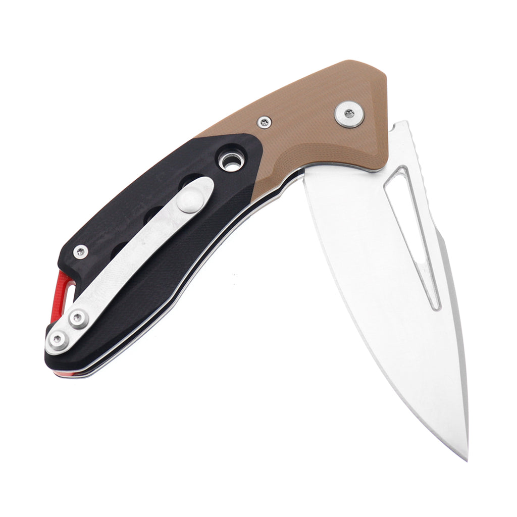 60XT Folding Pocket Knife, High Hardness 14C28N Steel Blade With Clip for Men Unique & Compact Design G10 Handle Ideal For Outdoor Camping Hiking Fishing Decent Gift
