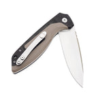 60XT XT1360 Pocket Folding Knife - Folding Knife with Button Lock, 14c28n Blade, G10 Carbon Fiber Handle, Edc Knife with Lock, Camping Survival Hiking Knife for Everyday Carry and Outdoor Use