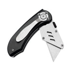 60XT Utility Knife Folding Safety Lock & Quick Change with 10 Extra SK5 Replacement Blade Lightweight Aluminum Handle & Pocket Clip Multi-Use Box Cutter Office Home Art Diy Great Gift Choice