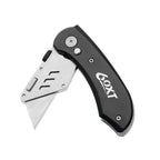 60XT Utility Knife Folding Safety Lock & Quick Change with 10 Extra SK5 Replacement Blade Lightweight Aluminum Handle & Pocket Clip Multi-Use Box Cutter Office Home Art Diy Great Gift Choice
