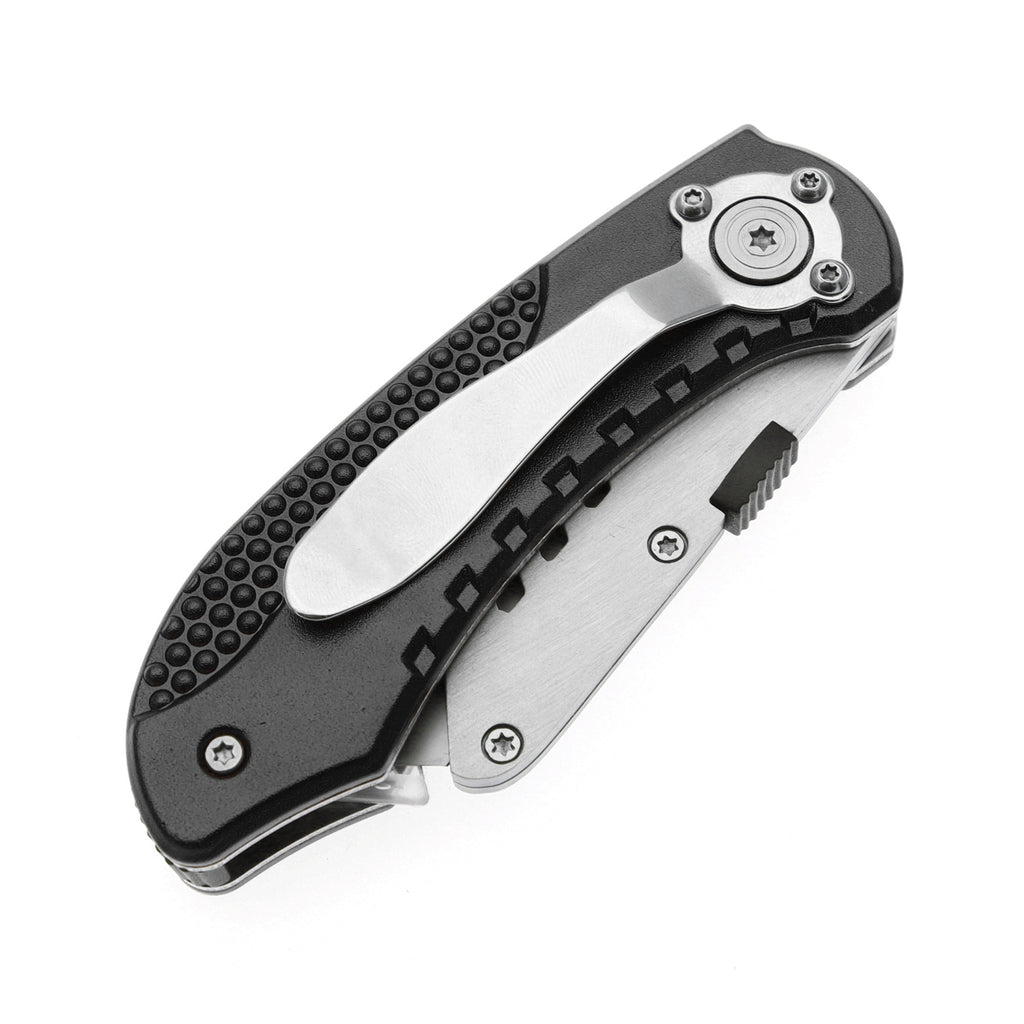 60XT Utility Knife Folding Safety Lock & Quick Change with 10 Extra SK5 Replacement Blade Lightweight Aluminum Handle & Pocket Clip Multi-Use Box Cutter Office Home Art Diy Great Gift Choice (Black)