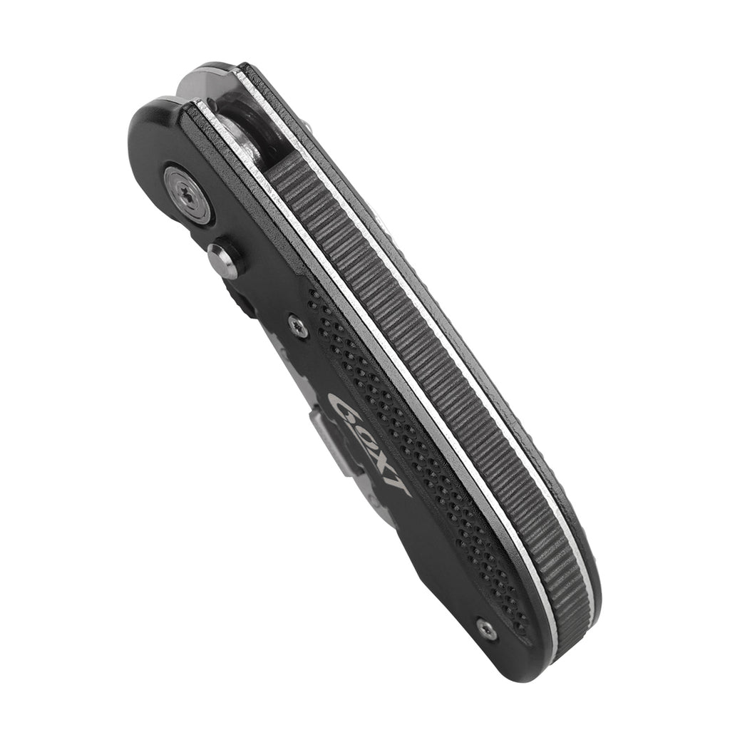60XT Utility Knife Folding Safety Lock & Quick Change with 10 Extra SK5 Replacement Blade Lightweight Aluminum Handle & Pocket Clip Multi-Use Box Cutter Office Home Art Diy Great Gift Choice (Black)