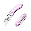 60XT Utility Knife Folding Safety Lock & Quick Change with 10 Extra SK5 Replacement Blade Lightweight Aluminum Handle & Pocket Clip Multi-Use Box Cutter Office Home Art Diy Great Gift Choice
