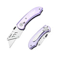 60XT Utility Knife Folding Safety Lock & Quick Change with 10 Extra SK5 Replacement Blade Lightweight Aluminum Handle & Pocket Clip Multi-Use Box Cutter Office Home Art Diy Great Gift Choice