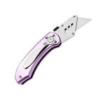 60XT Utility Knife Folding Safety Lock & Quick Change with 10 Extra SK5 Replacement Blade Lightweight Aluminum Handle & Pocket Clip Multi-Use Box Cutter Office Home Art Diy Great Gift Choice