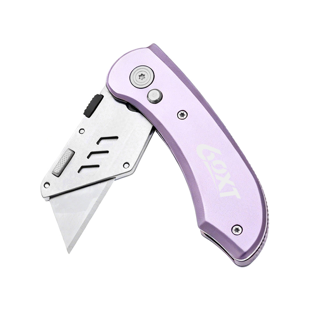 60XT Utility Knife Folding Safety Lock & Quick Change with 10 Extra SK5 Replacement Blade Lightweight Aluminum Handle & Pocket Clip Multi-Use Box Cutter Office Home Art Diy Great Gift Choice