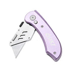 60XT Utility Knife Folding Safety Lock & Quick Change with 10 Extra SK5 Replacement Blade Lightweight Aluminum Handle & Pocket Clip Multi-Use Box Cutter Office Home Art Diy Great Gift Choice