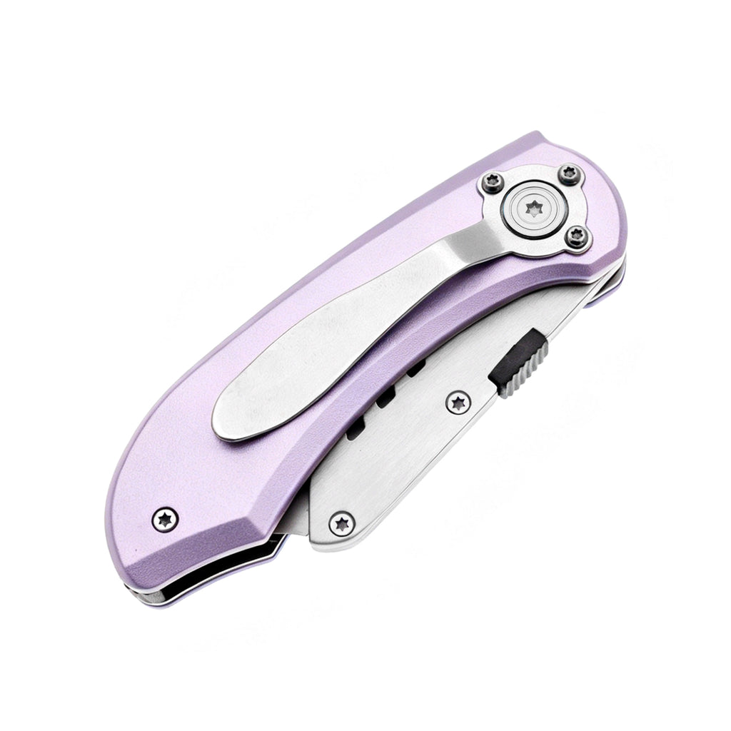 60XT Utility Knife Folding Safety Lock & Quick Change with 10 Extra SK5 Replacement Blade Lightweight Aluminum Handle & Pocket Clip Multi-Use Box Cutter Office Home Art Diy Great Gift Choice