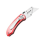 60XT Utility Knife Folding Safety Lock & Quick Change with 10 Extra SK5 Replacement Blade Lightweight Aluminum Handle & Pocket Clip Multi-Use Box Cutter Office Home Art Diy Great Gift Choice