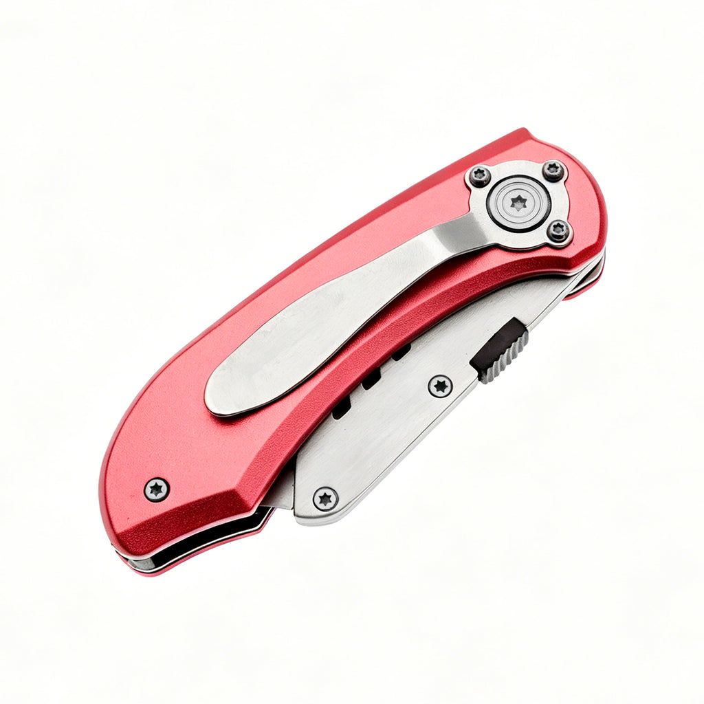 60XT Utility Knife Folding Safety Lock & Quick Change with 10 Extra SK5 Replacement Blade Lightweight Aluminum Handle & Pocket Clip Multi-Use Box Cutter Office Home Art Diy Great Gift Choice
