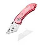 60XT Utility Knife Folding Safety Lock & Quick Change with 10 Extra SK5 Replacement Blade Lightweight Aluminum Handle & Pocket Clip Multi-Use Box Cutter Office Home Art Diy Great Gift Choice