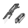 60XT EDC Folding Utility Knife Small Box Cutter, Bottle Opener Unique Compact Portable with 5 Extra SK5 Replacement Blades Keychain Foldable Pocket Tool for Daily Use Carton Carboard Zip Ties Cable