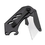 60XT EDC Folding Utility Knife Small Box Cutter, Bottle Opener Unique Compact Portable with 5 Extra SK5 Replacement Blades Keychain Foldable Pocket Tool for Daily Use Carton Carboard Zip Ties Cable