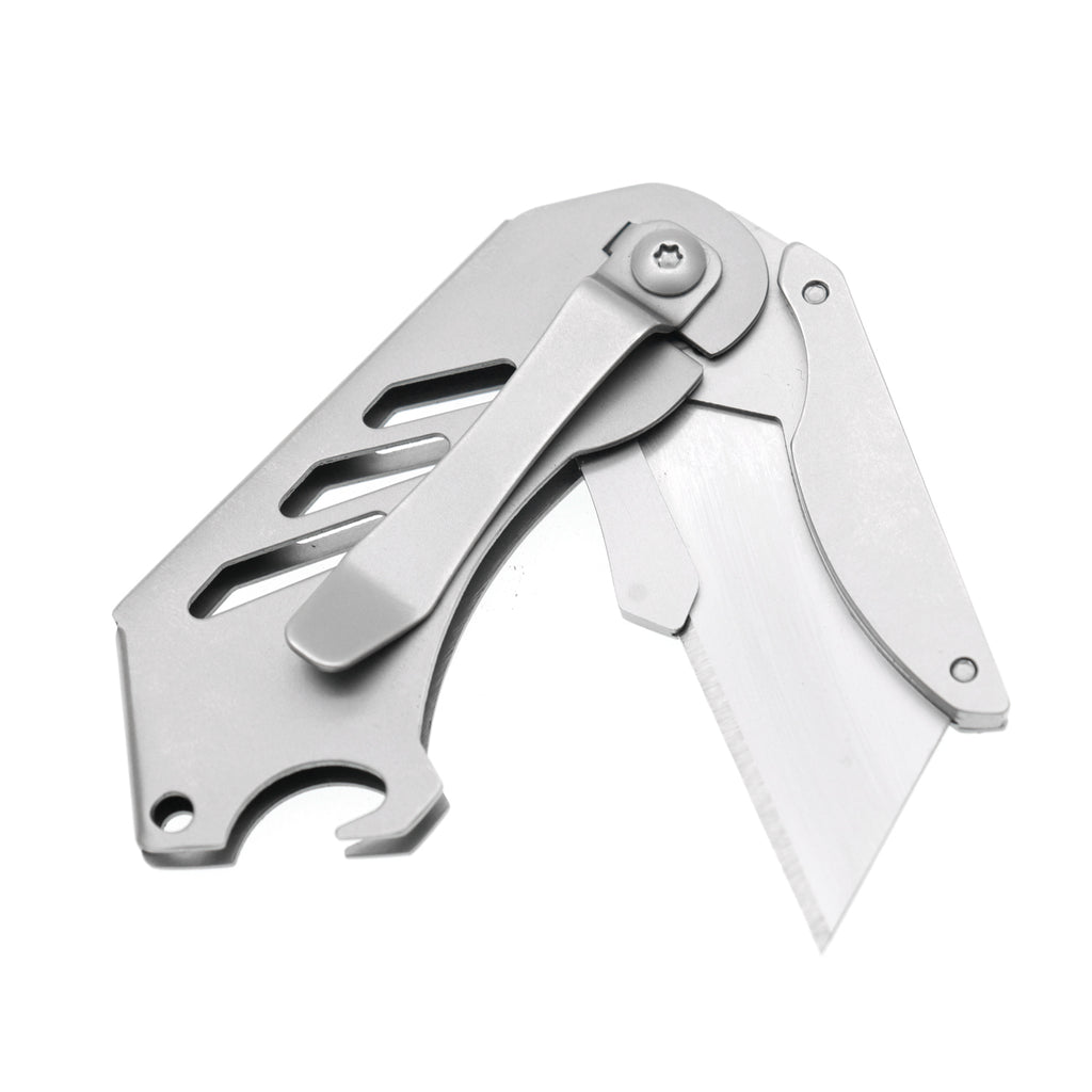 60XT Small Utility Knife, Mini Box Cutter with Bottle Opener, Compact Portable Light Weight Everyday Carry Extra SK5 Replacement blades Foldable Quick Change Pocket EDC Gear for Carton, Carboard