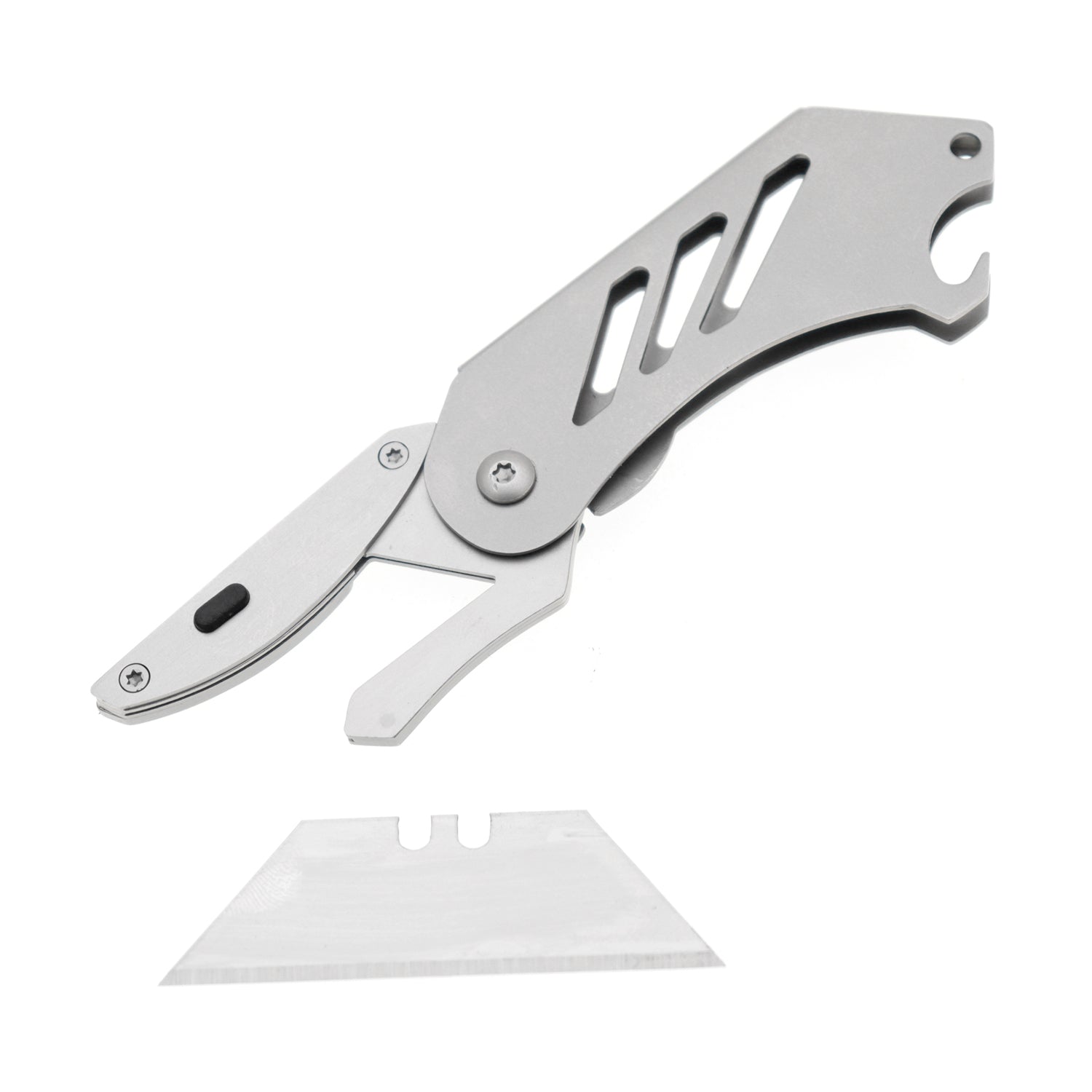 60XT Small Utility Knife, Mini Box Cutter with Bottle Opener, Compact Portable Light Weight Everyday Carry Extra SK5 Replacement blades Foldable Quick Change Pocket EDC Gear for Carton, Carboard