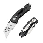 60XT Folding Box Cutter, Utility Knife with Bottle Opener EDC Gear Multi Function Hex Wrench ScrewDriver Safety Lock Quick Change 10PCS Extra SK5 Replacement Blade Multitool Men Father Best Gift Choice