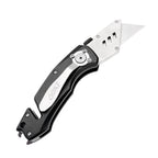 60XT Folding Box Cutter, Utility Knife with Bottle Opener EDC Gear Multi Function Hex Wrench ScrewDriver Safety Lock Quick Change 10PCS Extra SK5 Replacement Blade Multitool Men Father Best Gift Choice