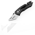 60XT Folding Box Cutter, Utility Knife with Bottle Opener EDC Gear Multi Function Hex Wrench ScrewDriver Safety Lock Quick Change 10PCS Extra SK5 Replacement Blade Multitool Men Father Best Gift Choice
