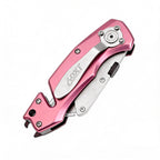 60XT Box Cutter Folding With Bottle Opener Utility Knife Wrench 5/6/7/8/9/10mm MultiFunction Tool Safety Lock Quick Change 10PCS Extra SK5 Replacement Blade Multools for Men Women Christmas Father Gift (UPG.V.Pink)