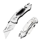 60XT Box Cutter Folding With Bottle Opener Utility Knife Wrench 5/6/7/8/9/10mm MultiFunction Tool Safety Lock Quick Change 10PCS Extra SK5 Replacement Blade Multools for Men Women Christmas Father Gift