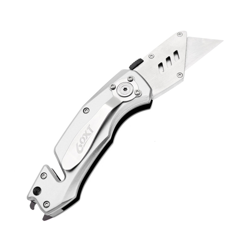 60XT Box Cutter Folding With Bottle Opener Utility Knife Wrench 5/6/7/8/9/10mm MultiFunction Tool Safety Lock Quick Change 10PCS Extra SK5 Replacement Blade Multools for Men Women Christmas Father Gift