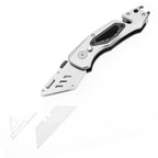 60XT Box Cutter Folding With Bottle Opener Utility Knife Wrench 5/6/7/8/9/10mm MultiFunction Tool Safety Lock Quick Change 10PCS Extra SK5 Replacement Blade Multools for Men Women Christmas Father Gift