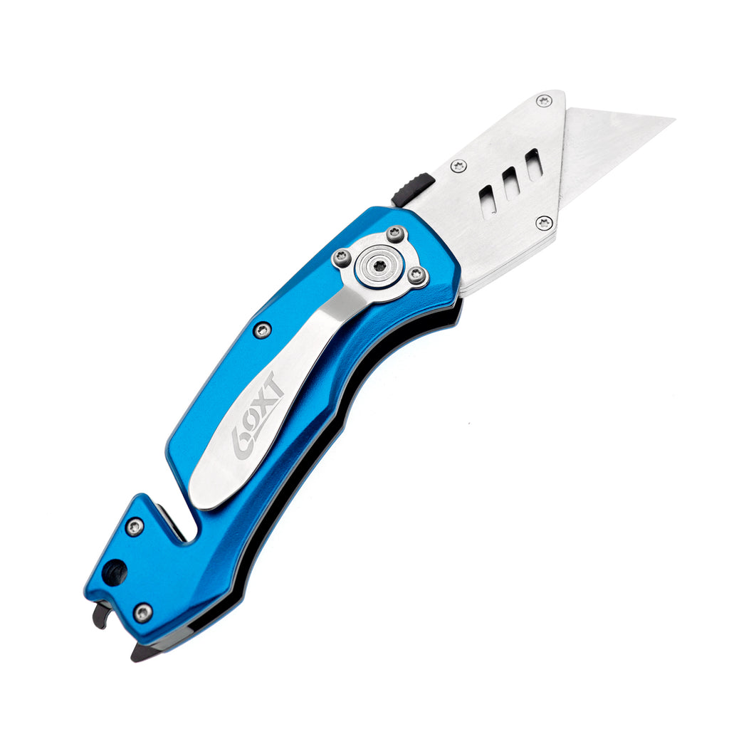 60XT Folding Utility Knife With Bottle Opener Hex Wrench Safety Lock Quick Change 10 Extra SK5 Replacement Blade Lightweight Aluminum Handle Pocket Clip Multitool Box Cutter Men Father Diy Gift Choice