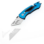 60XT Folding Utility Knife With Bottle Opener Hex Wrench Safety Lock Quick Change 10 Extra SK5 Replacement Blade Lightweight Aluminum Handle Pocket Clip Multitool Box Cutter Men Father Diy Gift Choice
